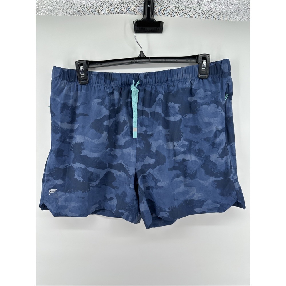 Fabletics Men's The One Shorts Size 5" Inch Unlined XXL Blue Camo NEW